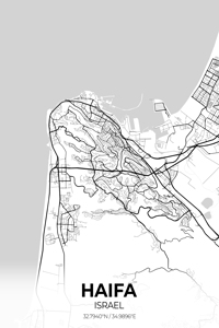 Haifa Israel City Map Print