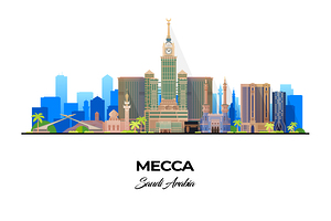 Mecca Saudi Arabia City Skyline Print