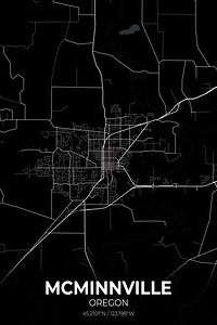 McMinnville Oregon City Map Print
