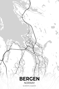 Bergen Norway City Map Print