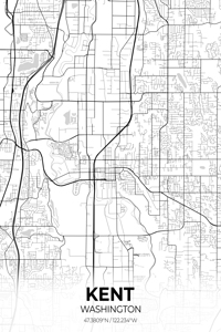 Kent Washington City Map Print
