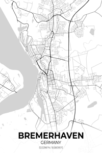 Bremerhaven Germany City Map Print