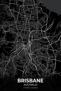 Brisbane Australia City Map Print