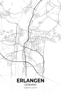 Erlangen Germany City Map Print