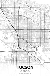 Tucson Arizona City Map Print