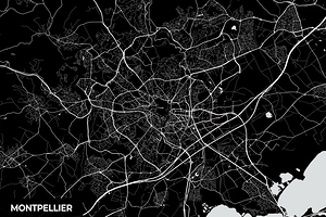 Montpellier France City Map Print
