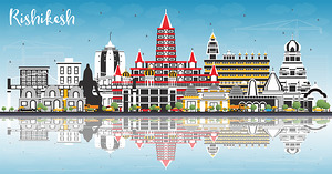 Rishikesh India City Skyline Print