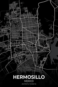 Hermosillo Mexico City Map Print