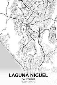 Laguna Niguel California City Map Print