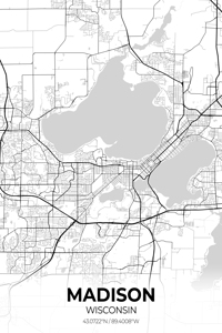 Madison Wisconsin City Map Print