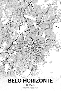 Belo Horizonte Brazil City Map Print