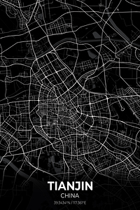 Tianjin China City Map Print