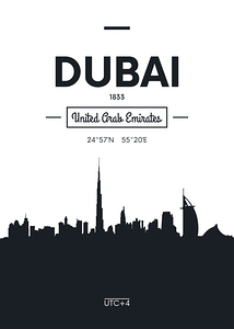 Geometric pattern skyline city Arabian Peninsula