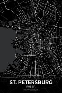 St. Petersburg Russia City Map Print