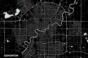 Edmonton Canada City Map Print