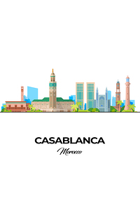 Casablanca Morocco City Skyline Print