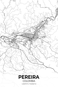 Pereira Colombia City Map Print