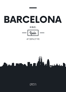 Geometric pattern skyline city America and Europe