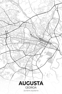 Augusta Georgia City Map Print