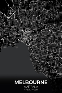 Melbourne Australia City Map Print