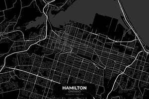 Hamilton Ontario City Map Print