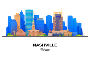 Nashville Tennessee City Skyline Print