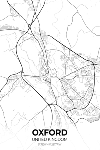 Oxford United Kingdom City Map Print