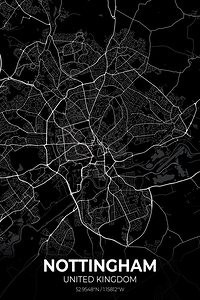 Nottingham United Kingdom City Map Print