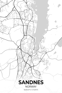 Sandnes Norway City Map Print