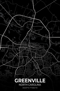 Greenville North Carolina City Map Print