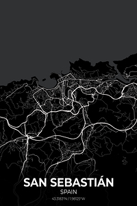 San Sebastian Spain City Map Print