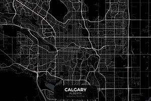 Calgary Alberta City Map Print