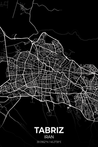 Tabriz Iran City Map Print