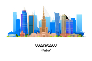 Warsaw Poland City Skyline Print