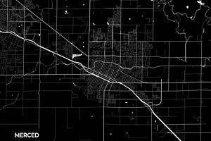Merced California City Map Print