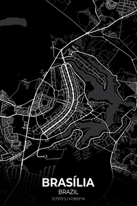 Brasilia Brazil City Map Print