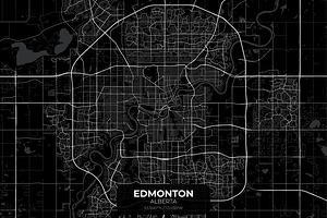 Edmonton Alberta City Map Print