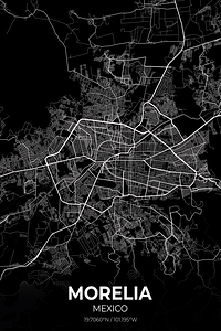 Morelia Mexico City Map Print