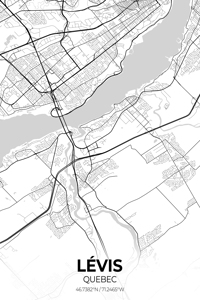 Levis Quebec City Map Print