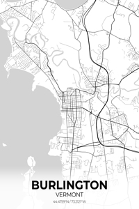 Burlington Vermont City Map Print