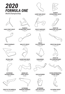 2020 Formula One World Championship Schedule Print