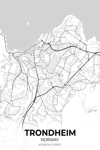 Trondheim Norway City Map Print
