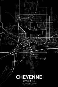 Cheyenne Wyoming City Map Print