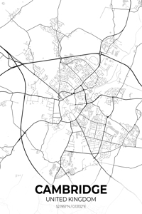 Cambridge United Kingdom City Map Print