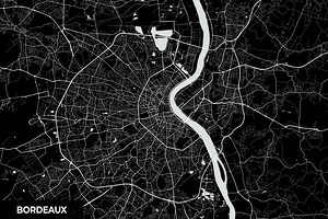 Bordeaux France City Map Print