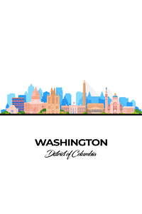 Washington DC City Skyline Print