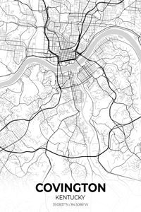 Covington Kentucky City Map Print
