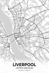 Liverpool United Kingdom City Map Print