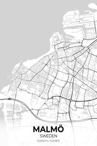 Malmo Finland City Map Print