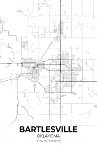 Bartlesville Oklahoma City Map Print
